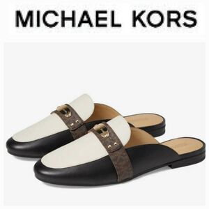 Michael Kors Plate Mule- Black/Light Cream